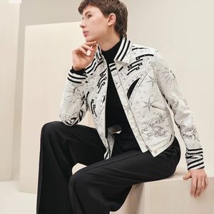 ❌Sold❌ - Hermes Astrologie Remix zipped jacket in Size 34 Black / White